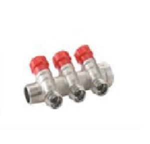 Sant Brass Manifolds With Stop Valves Red FS4-1-1/2 Inchx 4, MFSV2-25154R